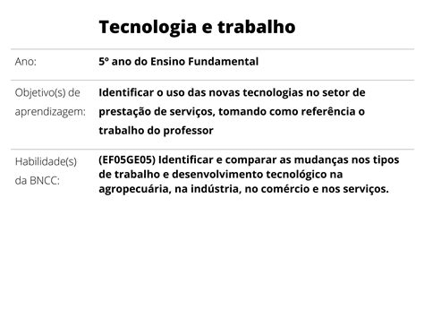 Trabalho E Inovação Tecnológica 5 Ano