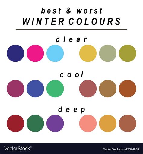 Best And Worst Colours For Winter Royalty Free Vector Image Paletas