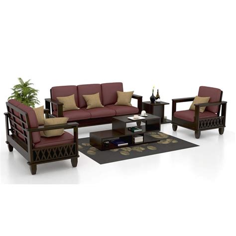 Mh Decoart Sheesham Wood 6 Seater Sofa Set 321 For Living Room
