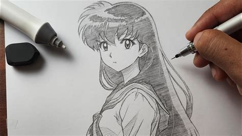 Draw Kagome Higurashi With Easy Steps For Beginners Youtube