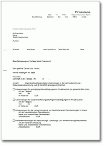 Ein rechtsanspruch hierauf besteht nicht. Bescheinigung zur Vorlage beim Finanzamt ⋆