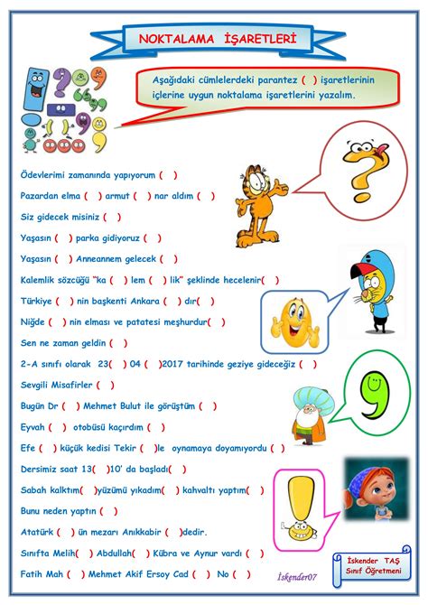 Noktalama Işaretleri DA6 Preschool tracing Learn turkish language