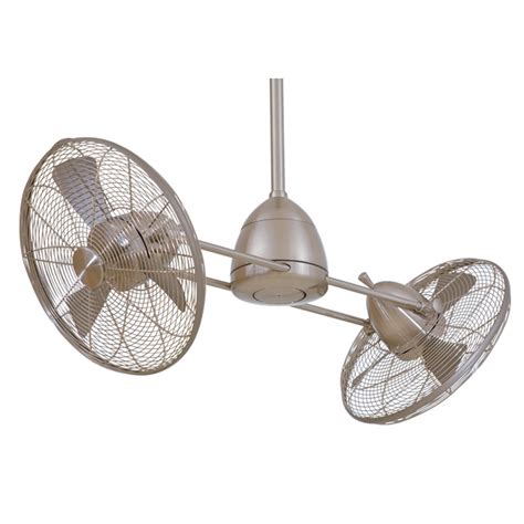 If you have a low ceiling, emerson's. F402-BNW Gyro WET Brushed Nickel Outdoor Dual Ceiling Fan ...