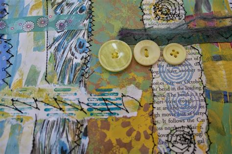 H Anne Made Print Collage Stitch With Creative Threads In