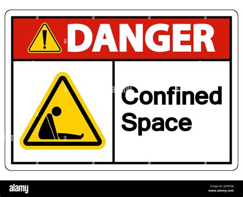 Caution Confined Space Symbol Sign Isolated On White Background Stock