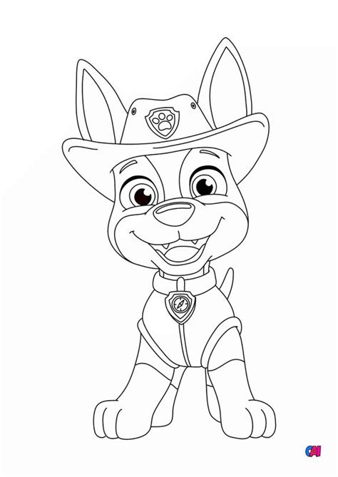 Coloriage Pat Patrouille à imprimer  Tracker 2