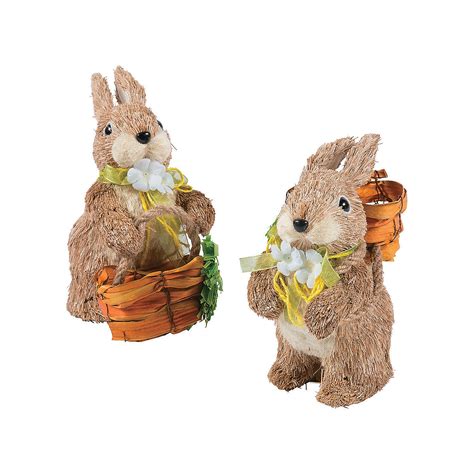 Sisal Easter Bunny Pair Tabletop Decoration Home Decor 2 Pieces Ebay