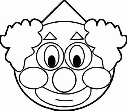 Clown Coloring Face Clipart Pages Scary Fish