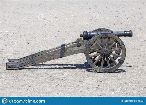 ancient cannon of the castle fortress medieval artillery gun outdoors closeup stock image