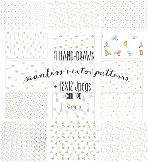 Seamless Cute Vector Patterns Free Download