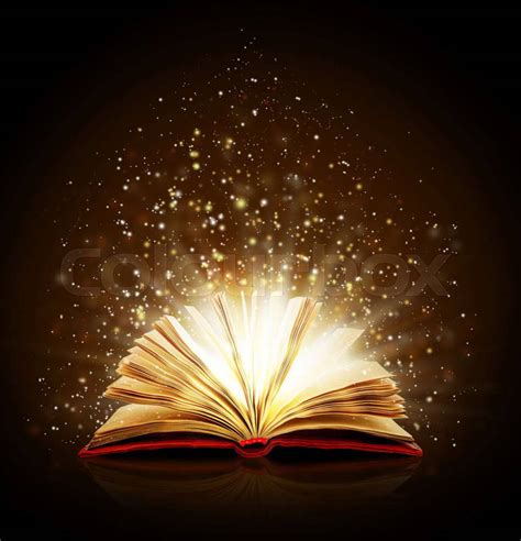 Open Magic Book With Magic Lights On A Stock Photo Colourbox