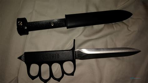 Wwi Knuckle Duster Trench Knife Black For Sale