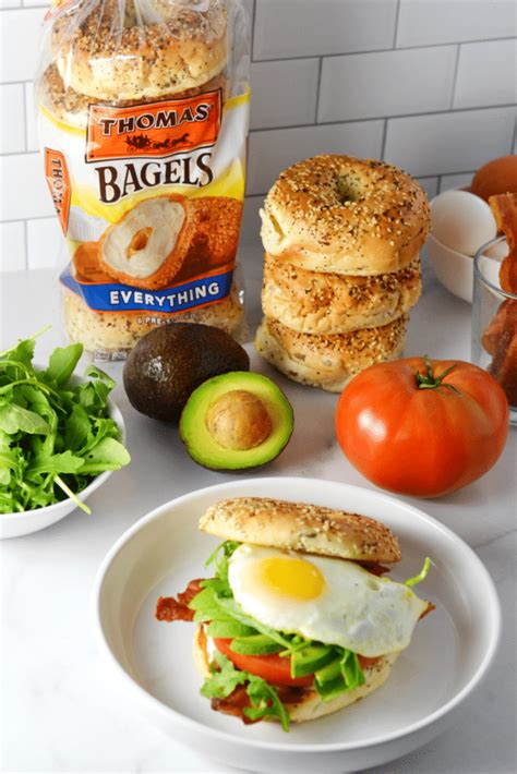 Avocado Blt Breakfast Bagel Sandwich Delish D Lites