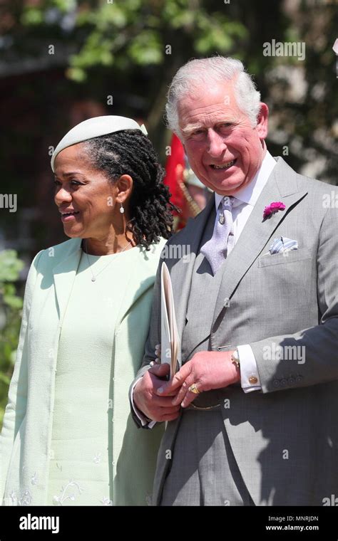 doria ragland and the prince of wales leave st george s chapel in windsor castle following the