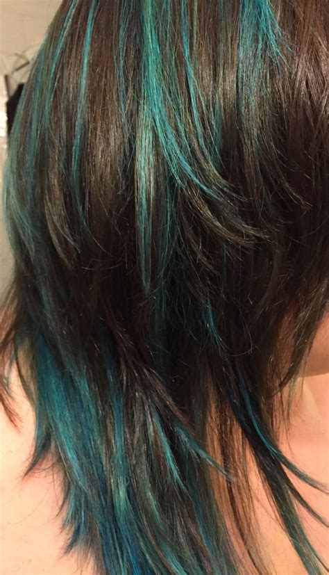 Stunning Turquoise Teal Blue Hair Highlights
