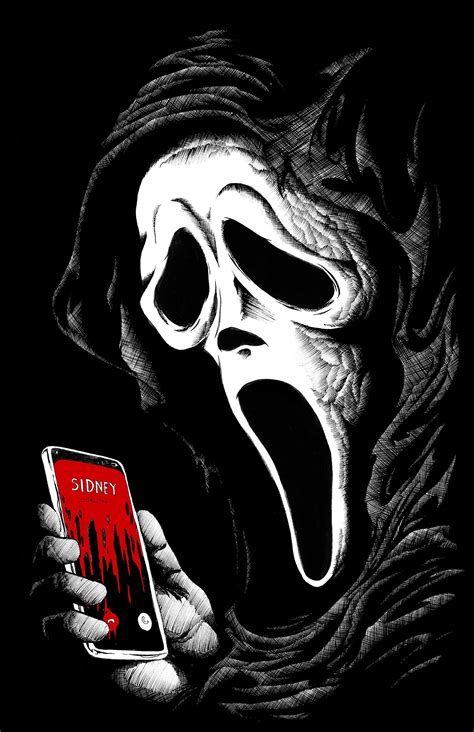 Ghostface Scream Original Art Print Horror Movies Monster Slasher Ghost