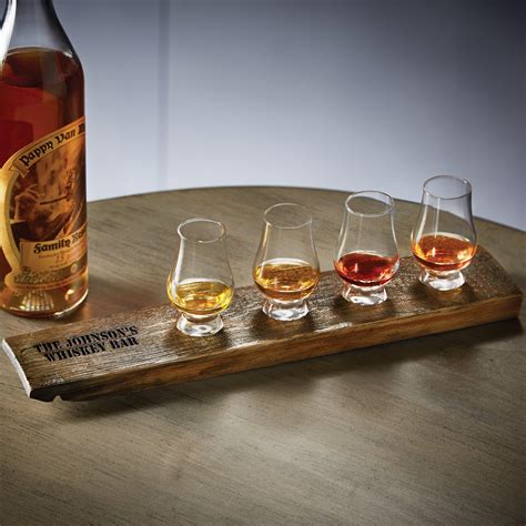 Personalized Reclaimed Barrel Whiskey Flight Set - Wine Enthusiast