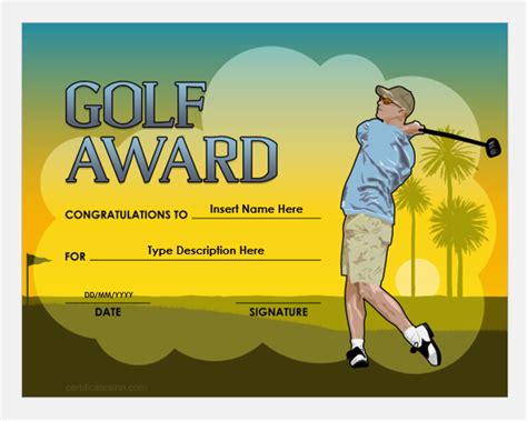 Golf Award Certificate Templates For Word Edit And Print