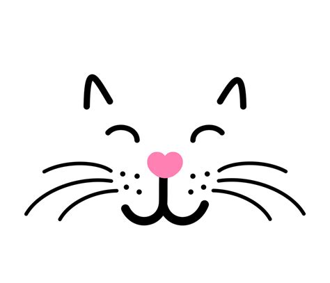 Cute Cat Face Vector Illustration Cute Cat Face Cat Face Face