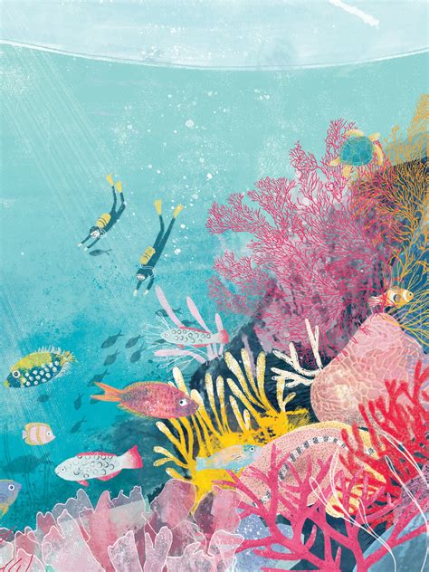 Great Barrier Reef Katie Rewse Sea Illustration Ocean Illustration