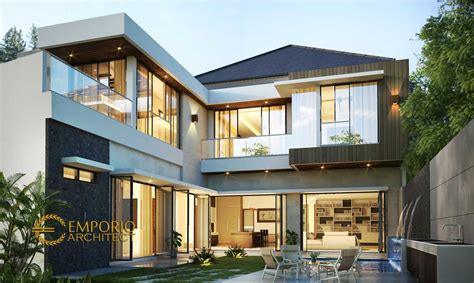 Rumah minimalis modern dengan kolam renang. Inspirasi Desain Rumah Minimalis Modern Lantai 2