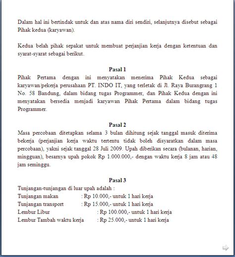 Penandatanganan kontrak kerja sama dilakukan semua wk terminasi dan pengelolaan oleh pt. kie: Draft Kontrak Kerja untuk Proyek TI di Indonesia