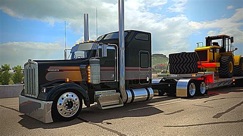 Stretched Kenworth W900 Heavy Haul Cat Loader Pinga Ats American