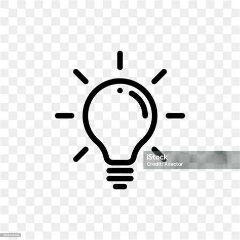 Ikon Bola Lampu Lampu Pada Latar Belakang Transparan Vektor Lampu Bola