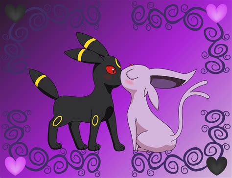 T Umbreon X Espeon Kiss By Redfire199 S On Deviantart