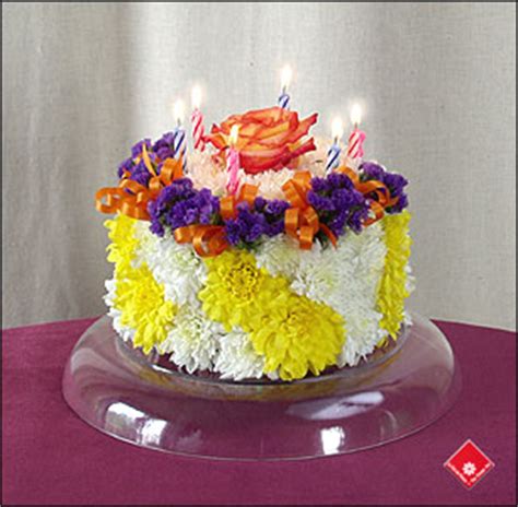With three birthday presents on cards, the birthday is bound. Floral Birthday Cake in Montreal | The Flower Pot
