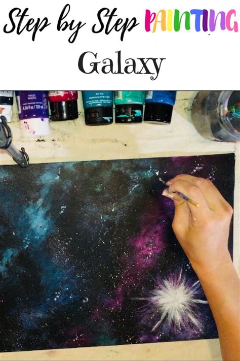 How To Paint A Galaxy And Planets With Acrylics Step By Step Painting