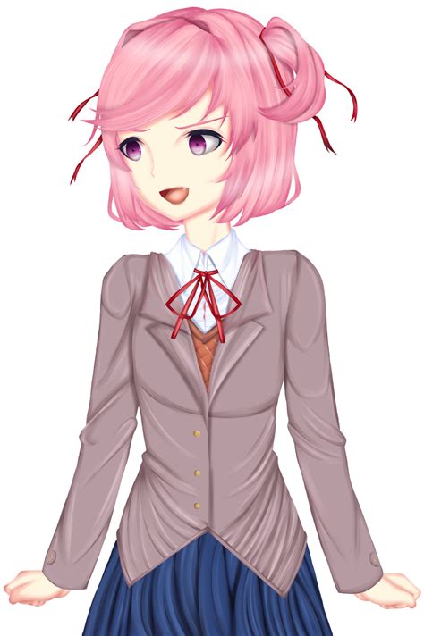 A Rendered Natsuki Sprite Where Shes Fiddling With Her Fingers If