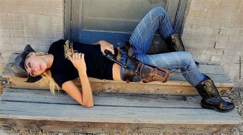 1920x1080px 1080p Free Download Outlaw Town Cowgirl Boots Outdoors Women Nra Pistols