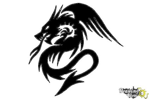 Storytelling wizard how to draw: How to Draw a Dragon Tribal Tattoo - DrawingNow