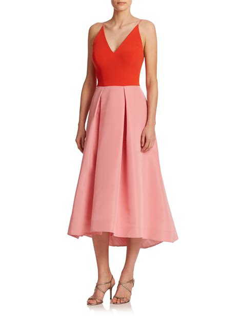 Lyst Phoebe Colorblock Pleated Tank Dress In Pink