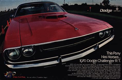 1970 Dodge Challenger Rt Advertisement Journal
