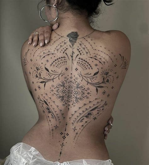 Ornamental Back Tattoo Piece Tattoo Ideas And Inspiration Blum Ttt Floral Back Tattoos