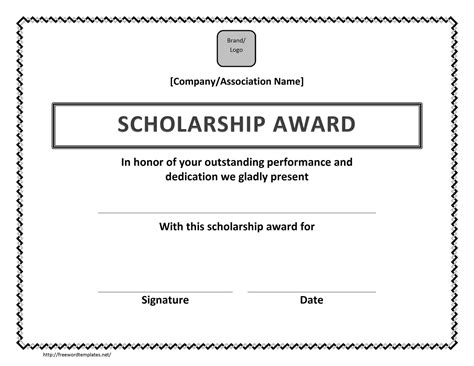 Scholarship Award Certificate Template With Microsoft Word Award