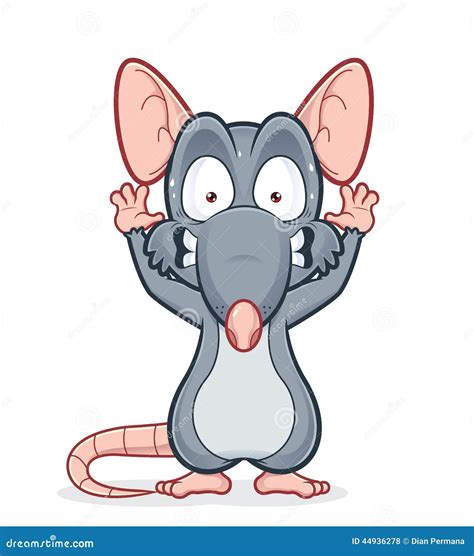 Scared Rat Stock Vector Image 44936278