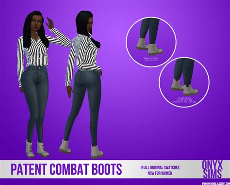 My Sims 4 Blog Patent Combat Boots By Kiararawks