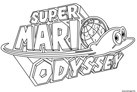 Coloriage Super Mario Odyssey Logo Nintendo à imprimer Coloriage mario Coloriage à imprimer