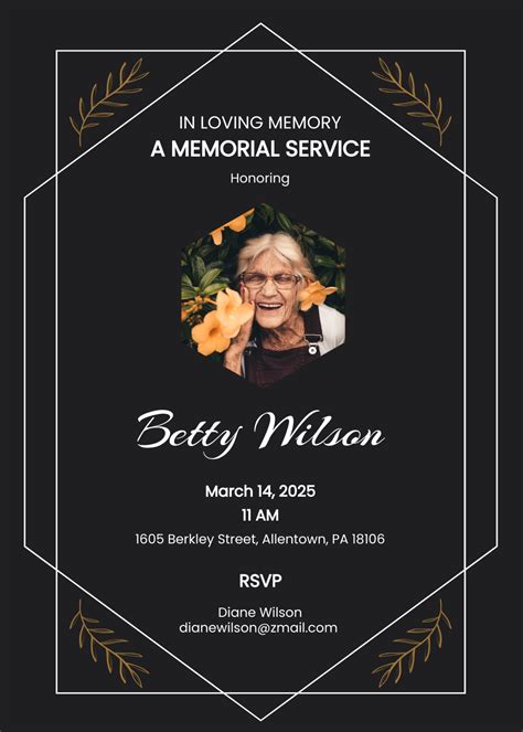 Free Funeral Announcement Invitation Templates Examples Edit Online