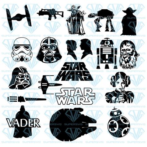 Star Wars Bundle Svg Files For Silhouette Files For Cricut Svg Dxf Eps