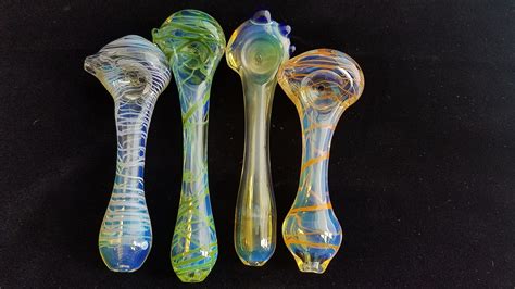 Colorful Glass Pipes 4 Pack Bulk Discount Free Shipping Pocket