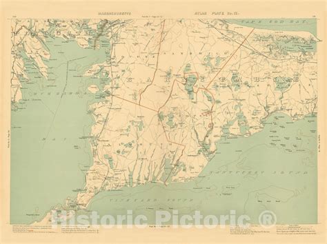 Historic Map Atlas Of Massachusetts Barnstable And Bourne And Cape Cod
