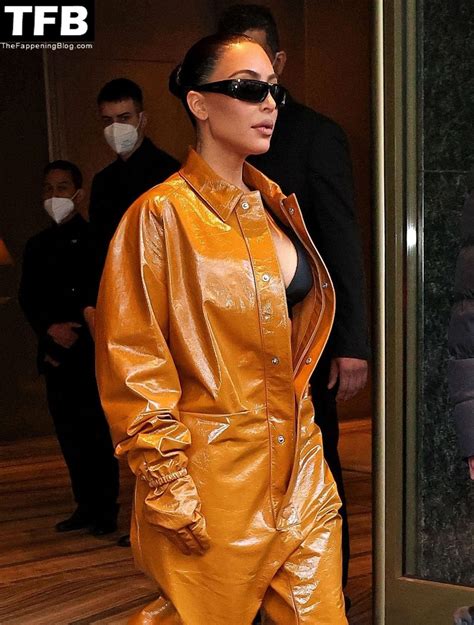 kim kardashian wows in pvc showing a whole load of cleavage during mfw 33 photos pinayflixx