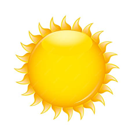 Sol Amarillo Aislado Verano Ilustración Vectorial Vector Premium