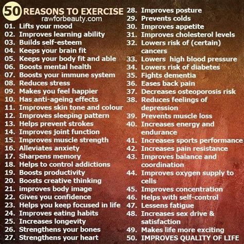 50 Reasons Why You Should Exercise Fitness Tips Pinterest