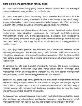 11 Contoh Karangan UPSR Terbaik Bahasa Melayu  School