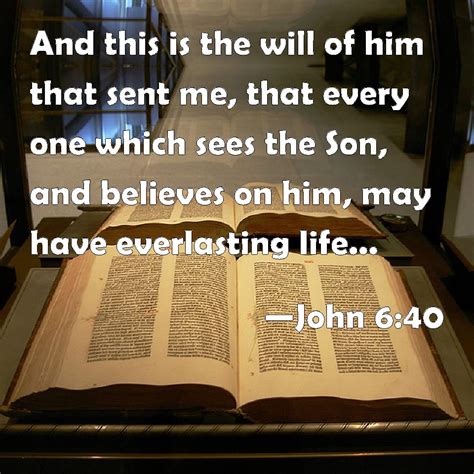 John 6 40 And This Is The Will Of Him That Sent Me That Every One Which Sees The Son And